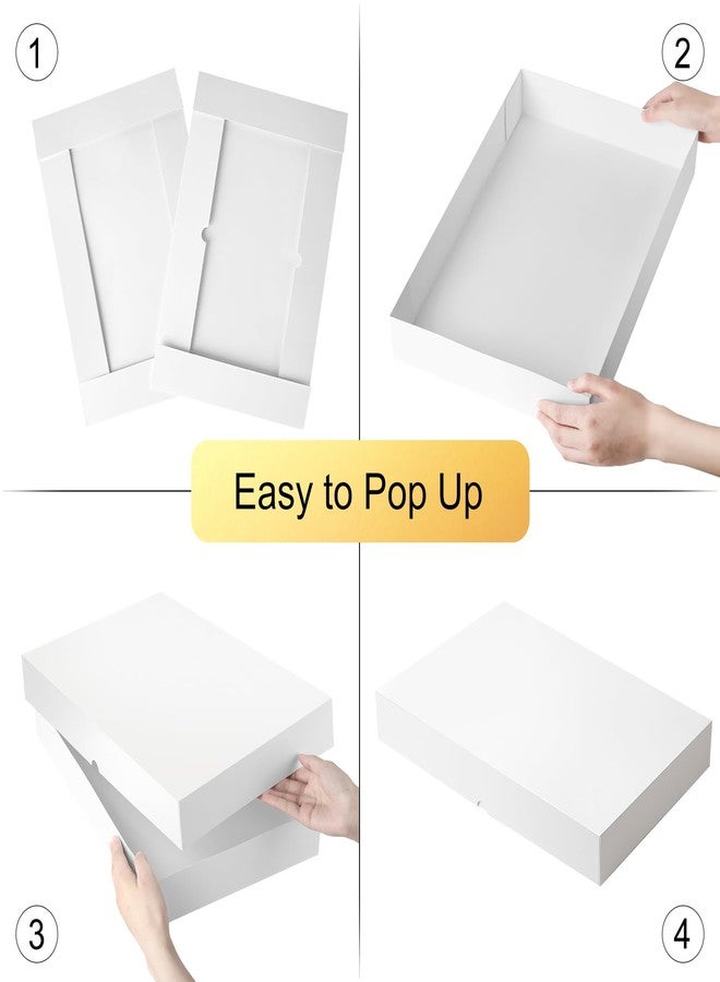 Ocmoiy 8 Pack Extra Large Gift Boxes with Lids, 17 x 11 x 2.4 Inches White Gift Boxes for Presents, Auto Pop-up Clothes Box for Robes Shirts Blankets and Bulky Presents - Image 4